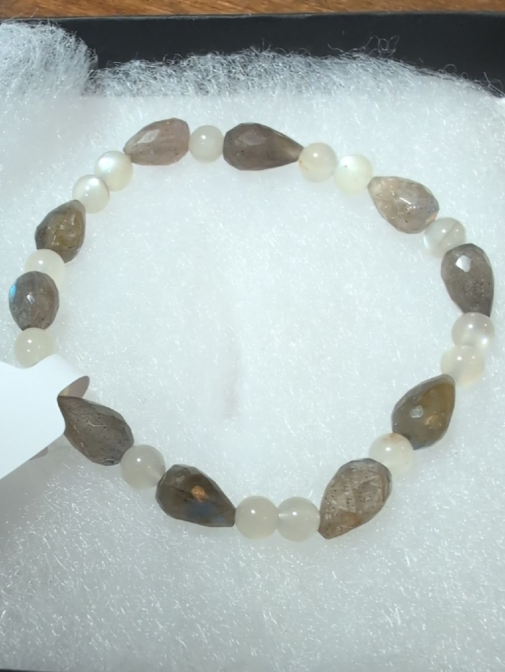 Moonstone And Labradorite Stretch Bracelet